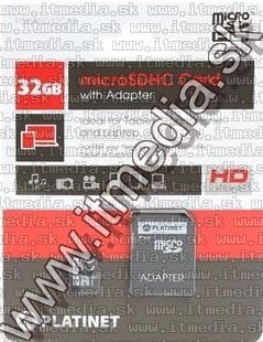 Image of Platinet microSD-HC kártya 32GB *Class10* *3 év garancia* + adapter (IT11479)